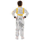 Kids Children Astronaut Blue Yellow Futuristic Fullset Outfits Halloween Carnival Cosplay Costume