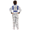 Kids Children Astronaut Blue Yellow Futuristic Fullset Outfits Halloween Carnival Cosplay Costume