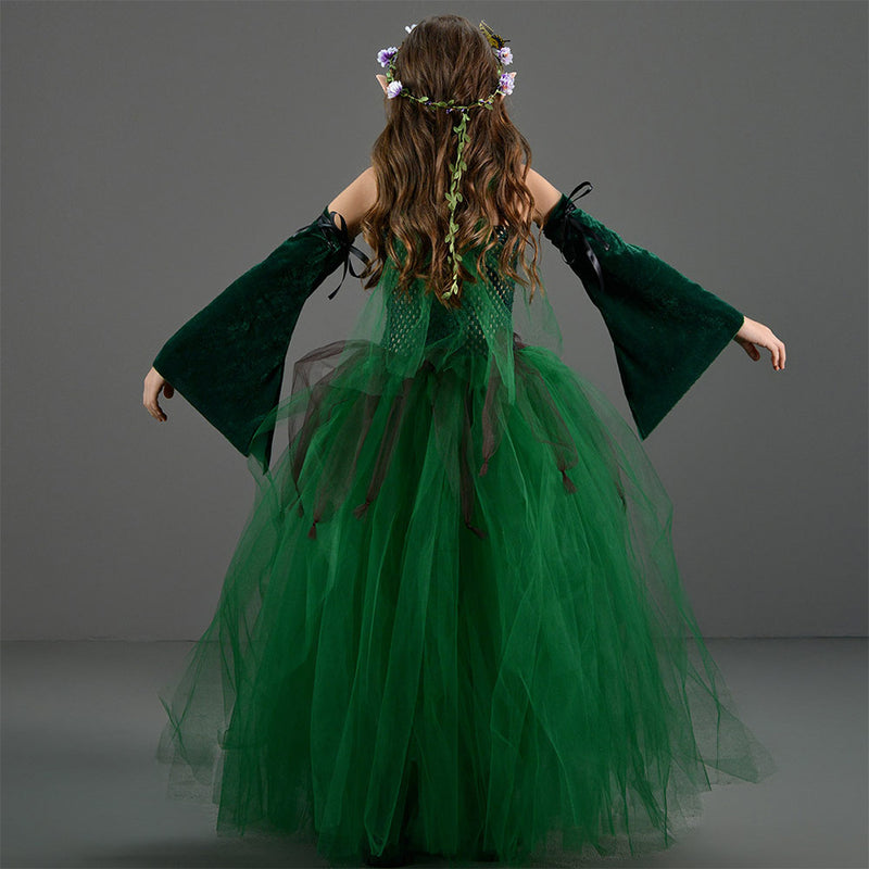 Kids Children Christmas Elf Girl Green Mesh Dress Renaissance Fair Outfits Outfits Halloween Carnival Cosplay Costume Kids Children Christmas Elf Girl Green Mesh Dress Renaissance Fair Outfits Outfits Halloween Carnival Cosplay Costume