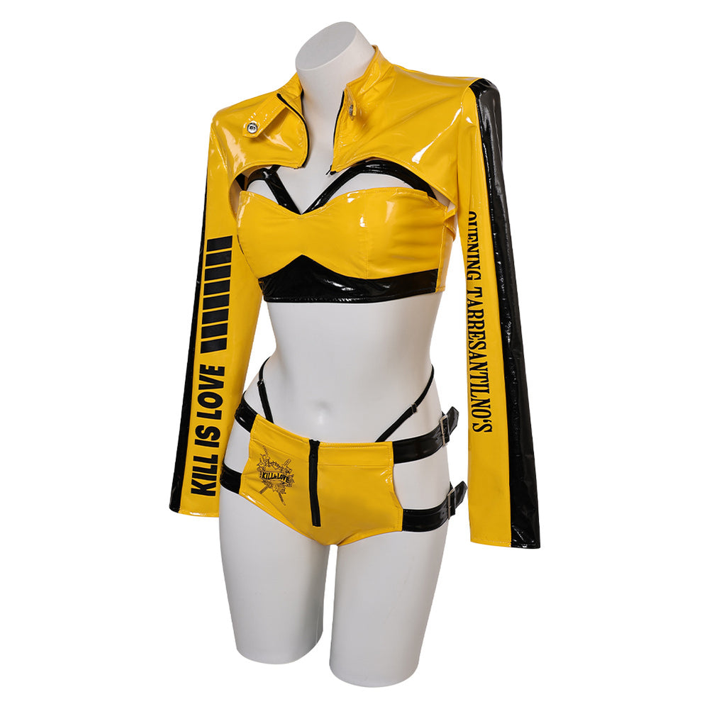 Kill Bill The Bride Women Yellow Sexy Suit Party Carnival Halloween Cosplay  Costume