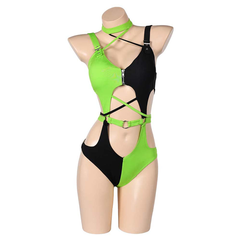 Kim Possible TV Shego Women Green Sexy Swimsuit Party Carnival Halloween Cosplay Costume