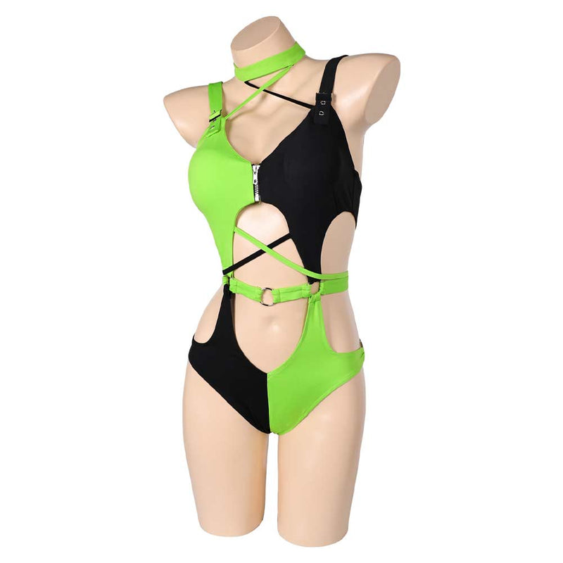 Kim Possible Shego Women Green Sexy Swimsuit Party Carnival Halloween Cosplay Costume Kim Possible Shego Women Green Sexy Swimsuit Party Carnival Halloween Cosplay Costume
