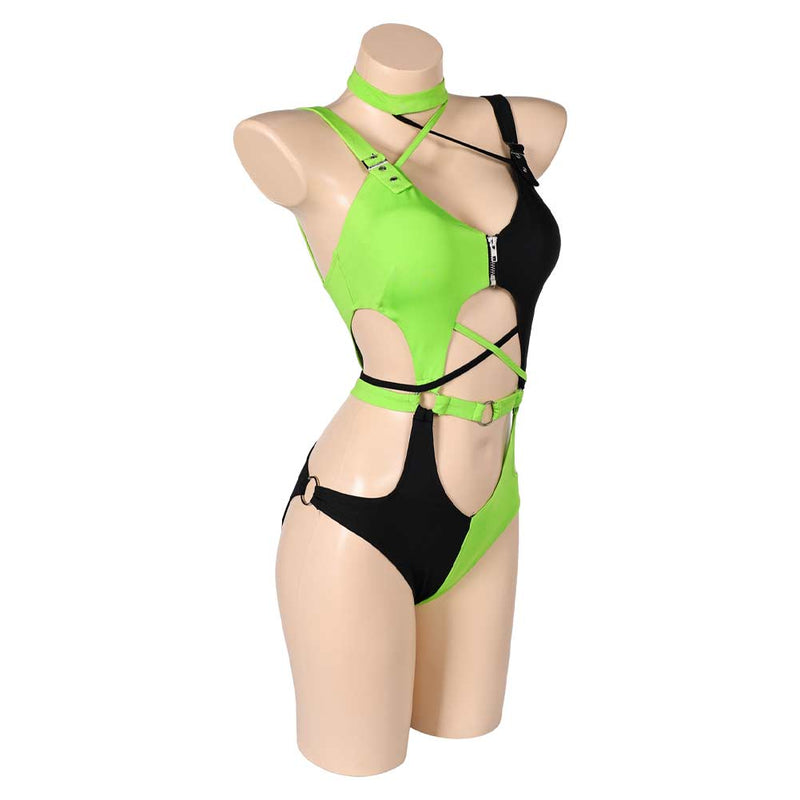 Kim Possible TV Shego Women Green Sexy Swimsuit Party Carnival Halloween Cosplay Costume