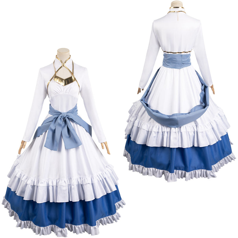 Kono Subarashii Sekai ni Shukufuku wo! Anime Eris Women White And Blue Dress Cosplay Costume