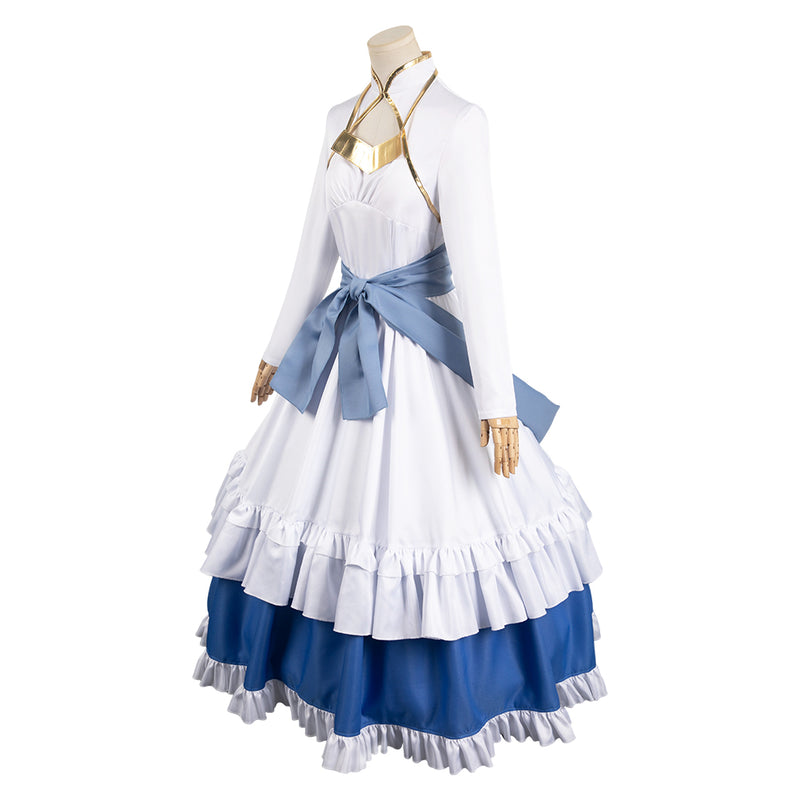 Kono Subarashii Sekai ni Shukufuku wo! Anime Eris Women White And Blue Dress Cosplay Costume