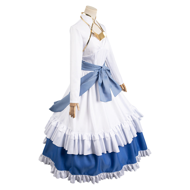 Kono Subarashii Sekai ni Shukufuku wo! Anime Eris Women White And Blue Dress Cosplay Costume