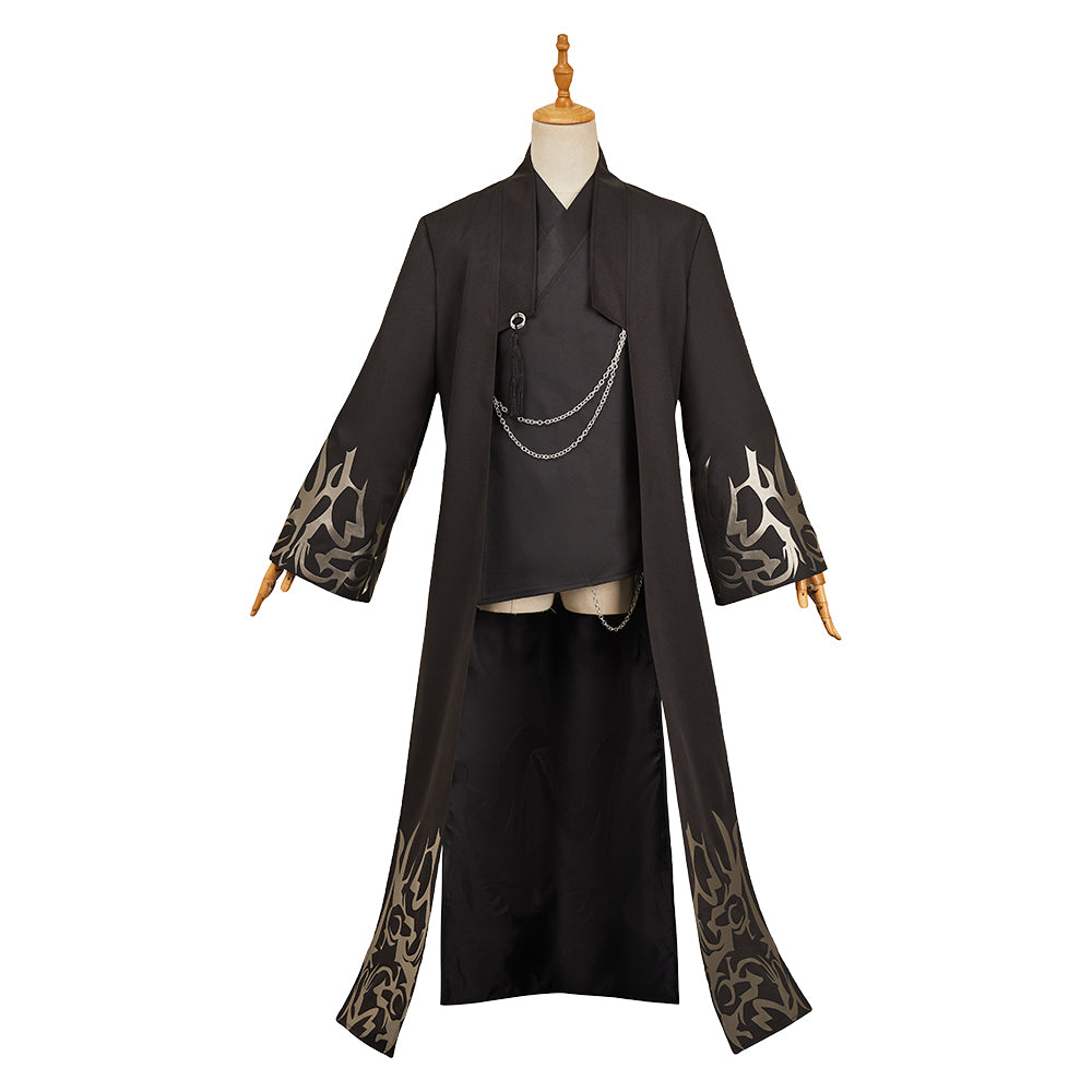Demon Costume Hat - Jinu Inspired Korean Traditional Gat Hat With Pearl Chains For Cosplay & Halloween