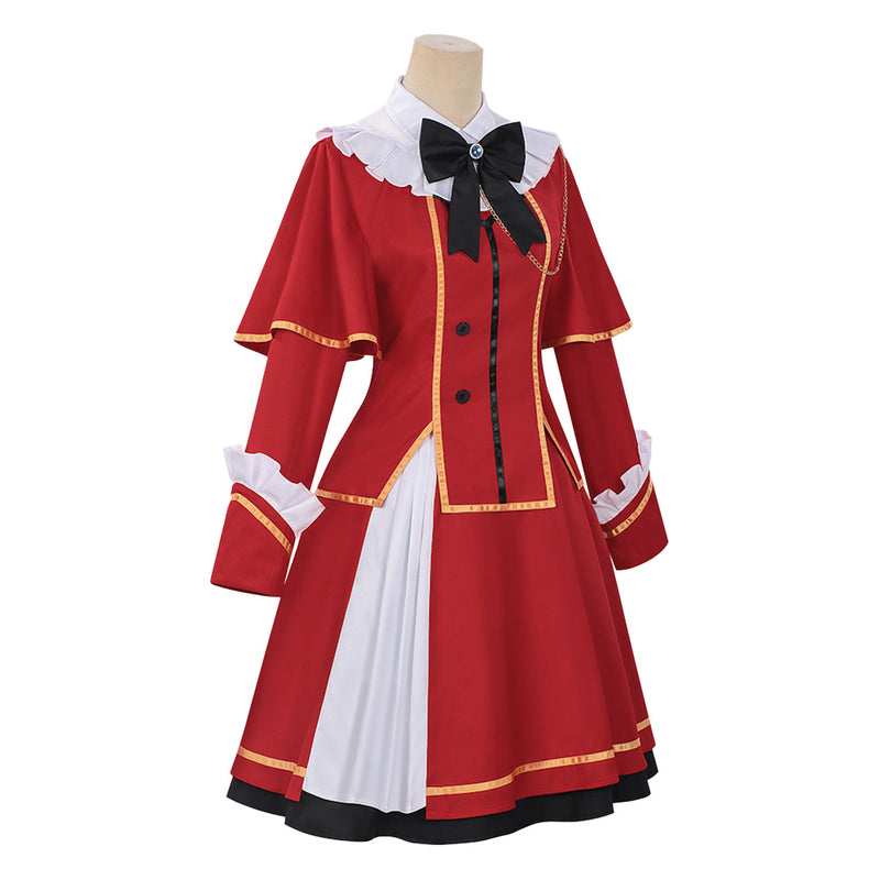 Kunon the Sorcerer Can See Mirika Huglia Red Uniform Dress Outfit Women Halloween Carnival Party Cosplay Costume Kunon the Sorcerer Can See Mirika Huglia Red Uniform Dress Outfit Women Halloween Carnival Party Cosplay Costume