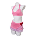 FF VII Aerith Gainsborough Women Pink Swimsuit Party Carnival Halloween Cosplay Costume
