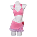 FF VII Aerith Gainsborough Women Pink Swimsuit Party Carnival Halloween Cosplay Costume