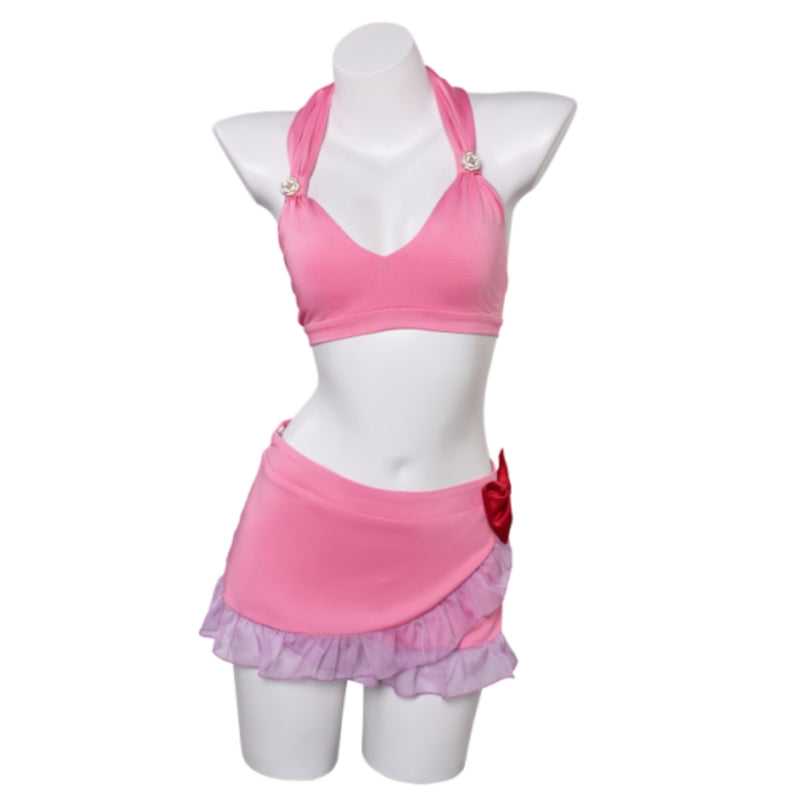 Final Fantasy VII Game Aerith Gainsborough Women Pink Swimsuit Party Carnival Halloween Cosplay Costume
