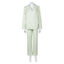 Lisa Frankenstein Movie Misty Women Green Floral Pajamas Party Carnival Halloween Cosplay Costume