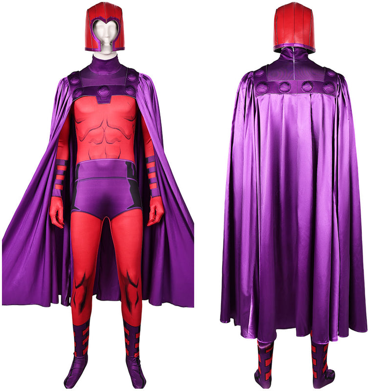 Magneto Red And Purple Jumpsuit With Cloak Party Carnival Halloween Cosplay Costume