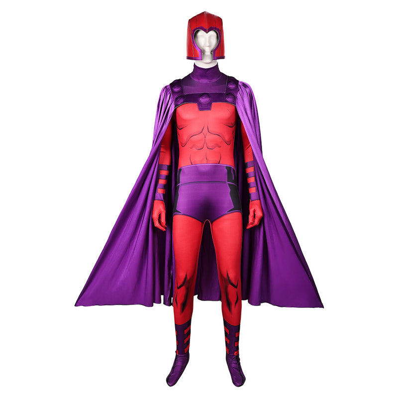Magneto Red And Purple Jumpsuit With Cloak Party Carnival Halloween Cosplay Costume