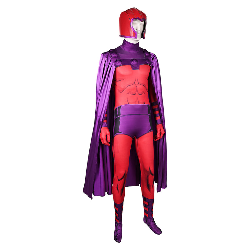 Magneto Red And Purple Jumpsuit With Cloak Party Carnival Halloween Cosplay Costume