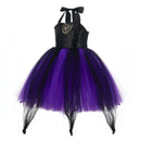 Maleficent Movie Witch Kids Children Purple Tutu Dress With Crown Party Carnival Halloween Cosplay Costume