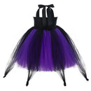 Maleficent Movie Witch Kids Children Purple Tutu Dress With Crown Party Carnival Halloween Cosplay Costume