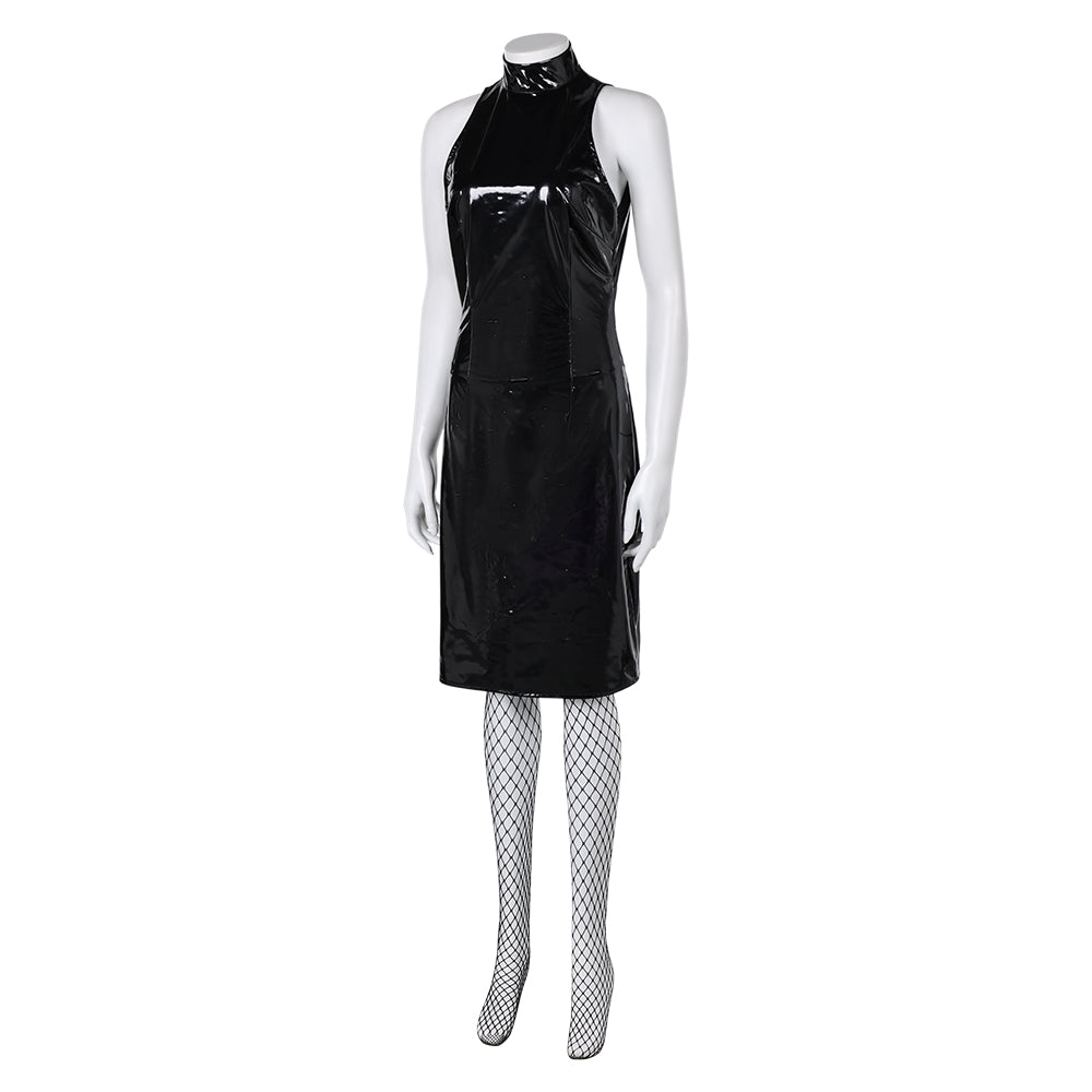 MaXXXine 2024 Maxine Women Black Leather Dress Party Carnival Halloween  Cosplay Costume