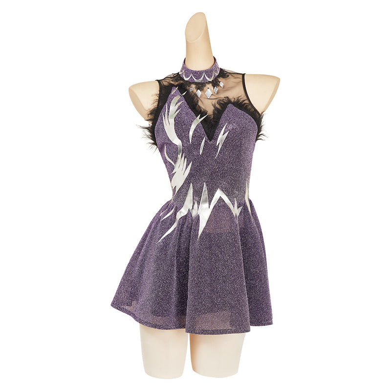 Medalist Hikaru Kamisaki Purple Dress Outfit Carnival Halloween Cosplay Costume