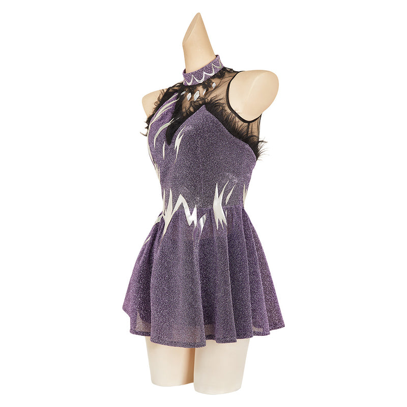 Medalist Hikaru Kamisaki Purple Dress Outfit Carnival Halloween Cosplay Costume