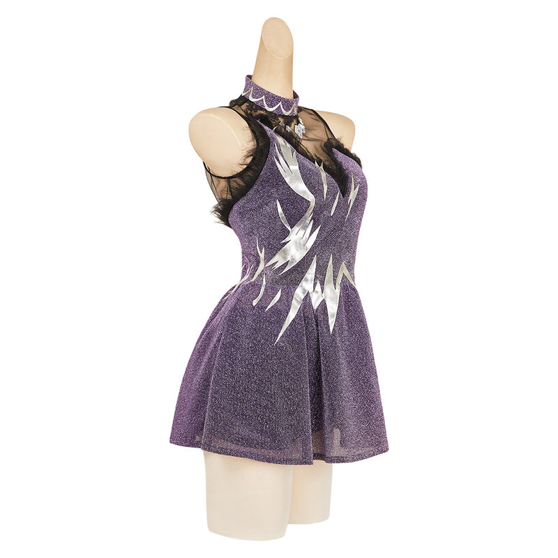 Medalist Hikaru Kamisaki Purple Dress Outfit Carnival Halloween Cosplay Costume