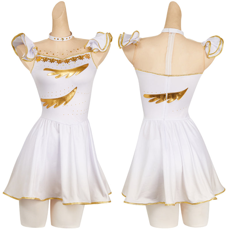 white halloween costume dress Medalist Inori Yuitsuka White Dress Outfit Carnival Halloween Cosplay Costume