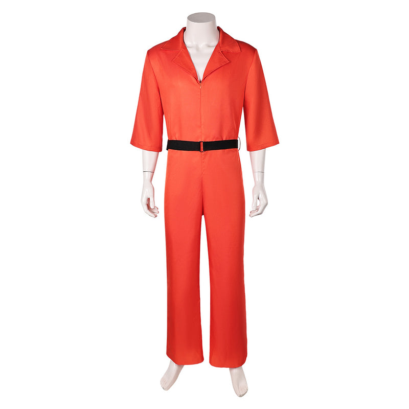 Men's Jumpsuit with Belt Orange Uniform Outfit Cosplay Costume Outfits Halloween Carnival Suit