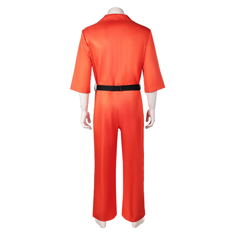 Men's Jumpsuit with Belt Orange Uniform Outfit Cosplay Costume Outfits Halloween Carnival Suit