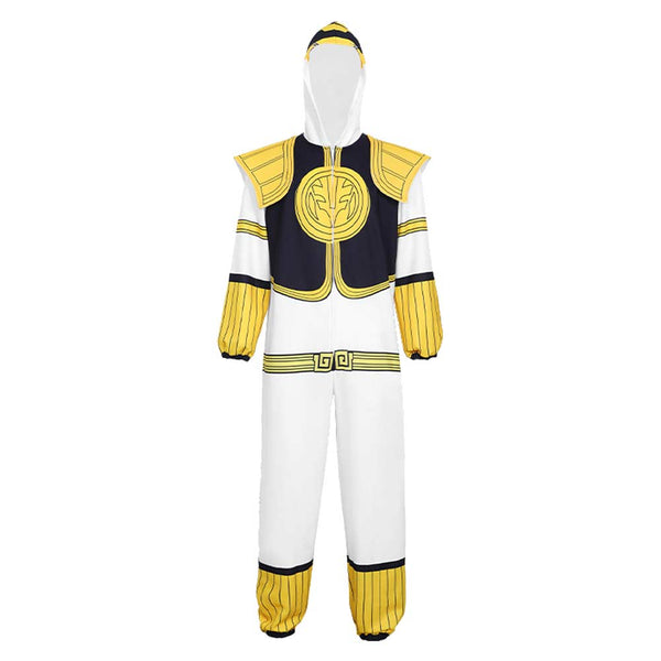 Mighty Morphin Power Rangers Men Yellow Ranger Hoodie Pullover Pajamas Halloween Carnival Party Cosplay Costume