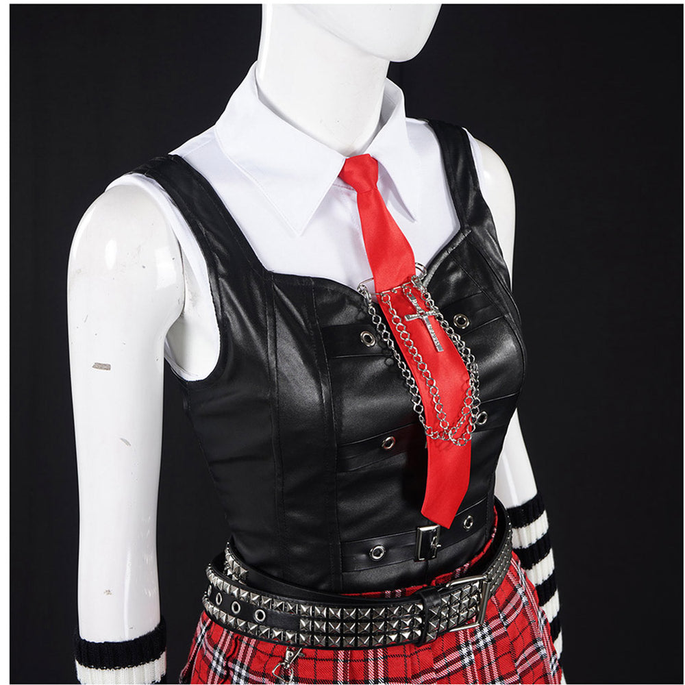 Women Black JK Dress Leather Outfit Carnival Halloween Cosplay Costume