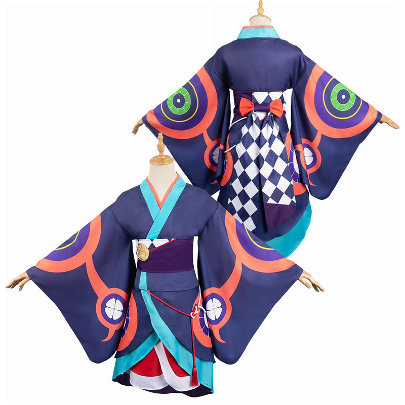 Mononoke Anime Kusuriuri Medicine Seller Blue Kimono Party Carnival Halloween Cosplay Costume