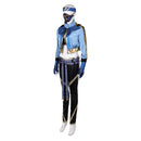 Mortal Kombat Game Kitana Women Blue Outfit Party Carnival Halloween Cosplay Costume