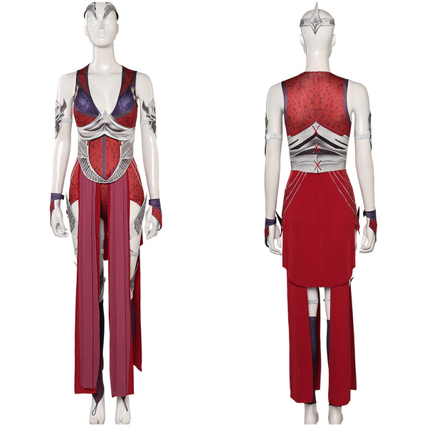 Mortal Kombat Game Nitara Women Red Dress Set Party Carnival Halloween Cosplay Costume