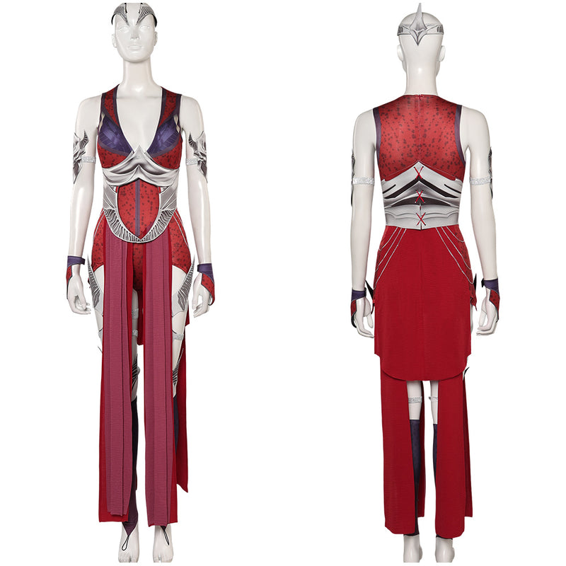 Kombat Nitara Women Red Dress Set Party Carnival Halloween Cosplay