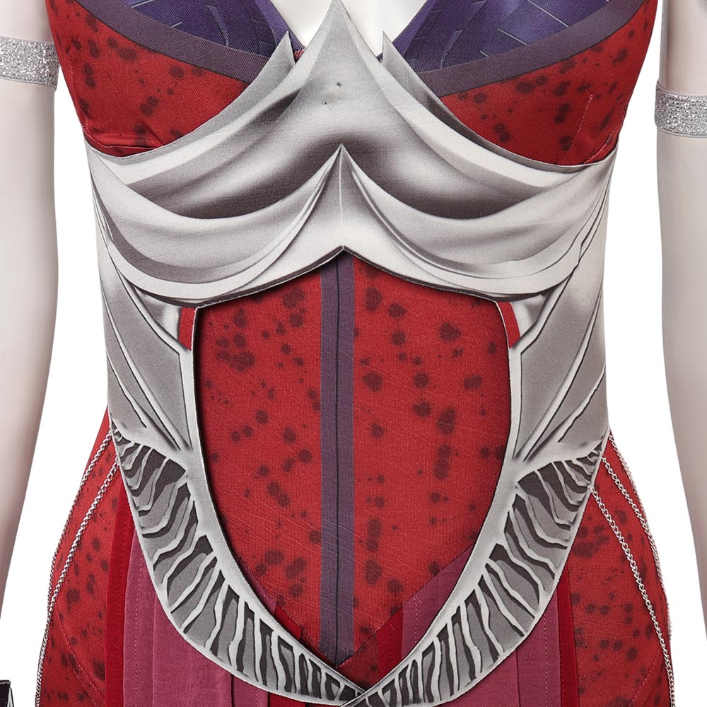 Kombat Nitara Women Red Dress Set Party Carnival Halloween Cosplay