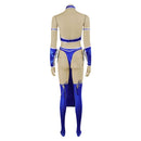 Mortal Kombat Kitana Blue Sexy Outfits Remake Women Cosplay Costume Halloween Carnival Party 