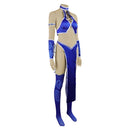 Mortal Kombat Kitana Blue Sexy Outfits Remake Women Cosplay Costume Halloween Carnival Party 