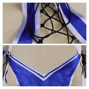 Mortal Kombat Kitana Blue Sexy Outfits Remake Women Cosplay Costume Halloween Carnival Party 