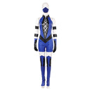 Mortal Kombat Kitana Women Blue Leather Outfit Carnival Halloween Cosplay Costume
