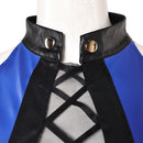 Mortal Kombat Kitana Women Blue Leather Outfit Carnival Halloween Cosplay Costume