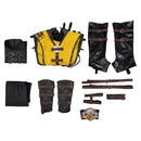 Mortal Kombat Scorpion Yellow Outfit Full Set With Mask Carnival Halloween Cosplay Costume