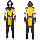 Mortal Kombat Scorpion Yellow Outfit Full Set With Mask Carnival Halloween Cosplay Costume