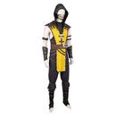 Mortal Kombat Scorpion Yellow Outfit Full Set With Mask Carnival Halloween Cosplay Costume
