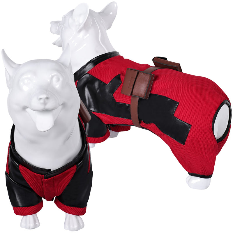 Movie Dog Pool Pet Costume Black and Red Color Blocked Dog Clothes Puppy Halloween Outfit