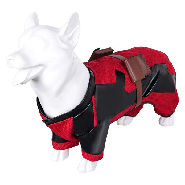 Movie Dog Pool Pet Costume Black and Red Color Blocked Dog Clothes Puppy Halloween Outfit