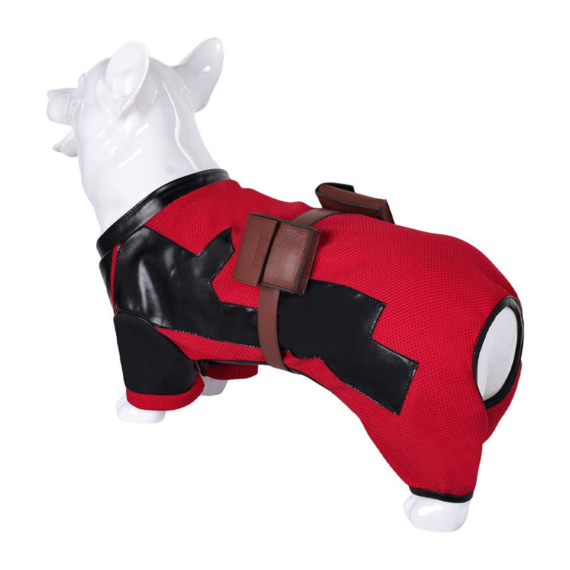 Movie Dog Pool Pet Costume Black and Red Color Blocked Dog Clothes Puppy Halloween Outfit