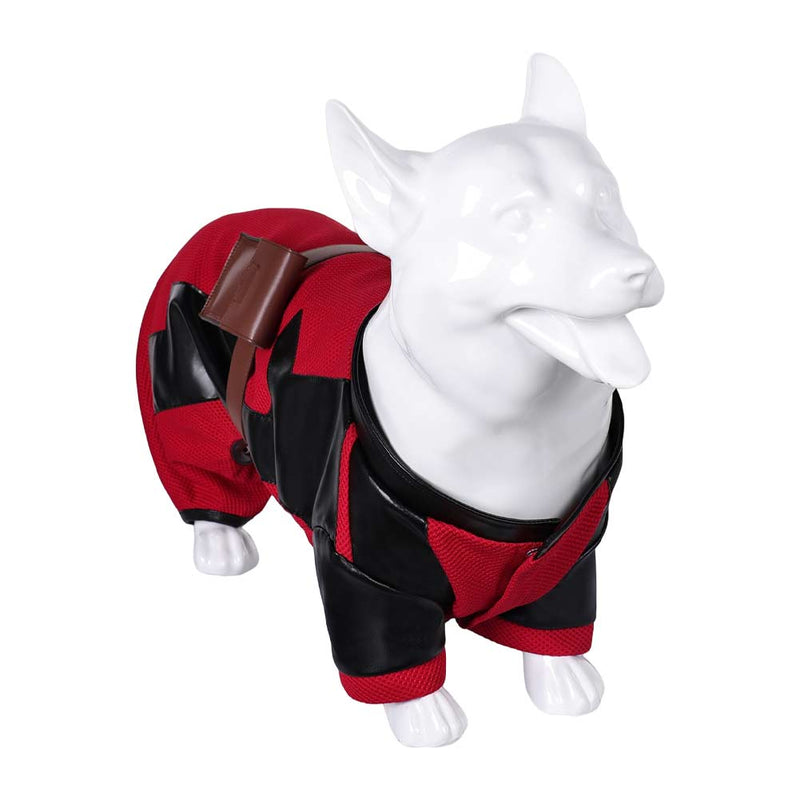 Movie Dog Pool Pet Costume Black and Red Color Blocked Dog Clothes Puppy Halloween Outfit