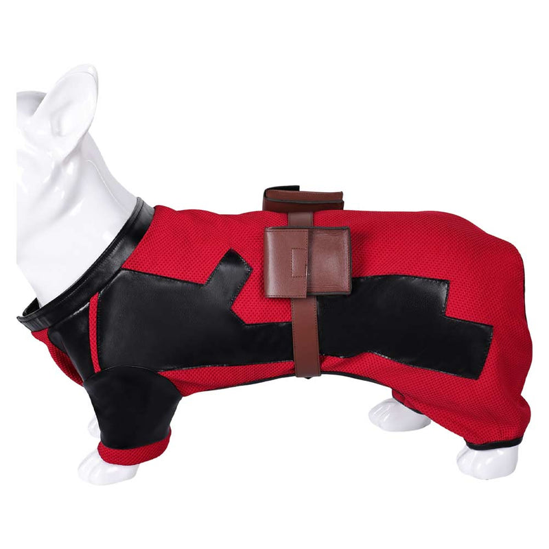 Movie Dog Pool Pet Costume Black and Red Color Blocked Dog Clothes Puppy Halloween Outfit