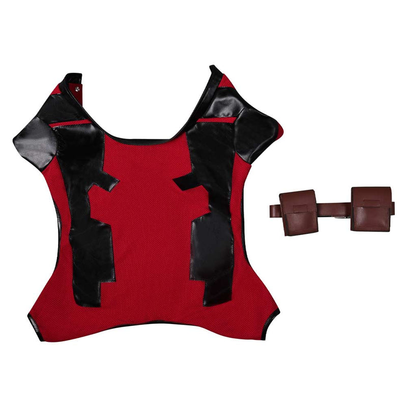 Movie Dog Pool Pet Costume Black and Red Color Blocked Dog Clothes Puppy Halloween Outfit