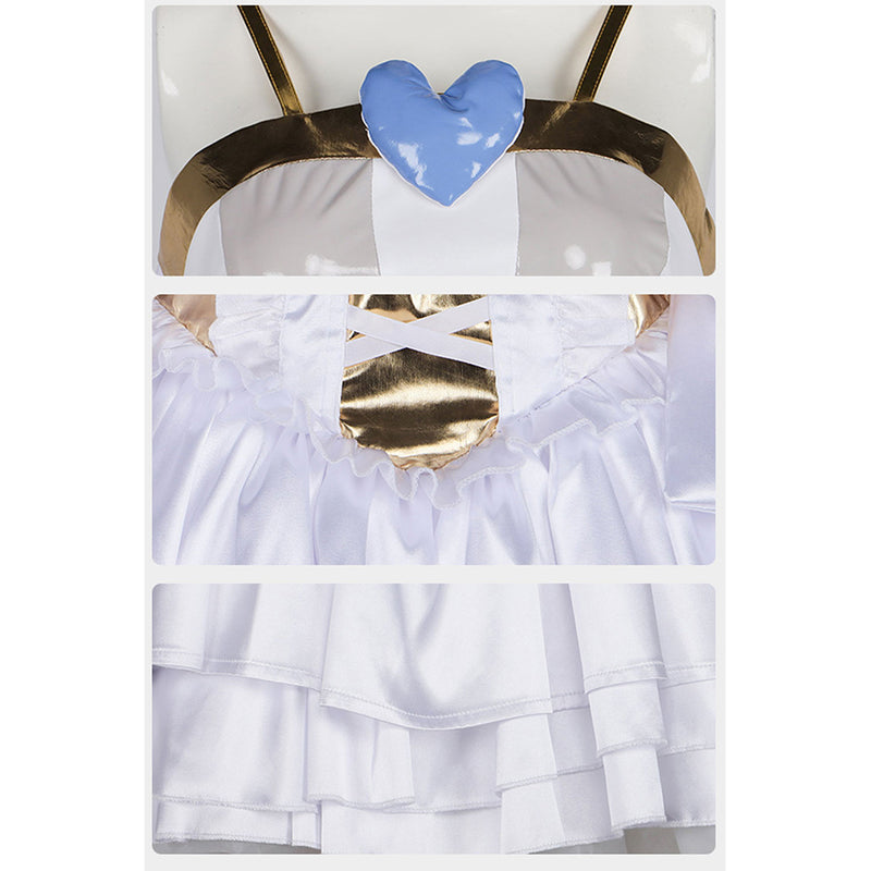 New Panty & Stocking with Garterbelt Stocking Anarchy Women White Dress Cosplay Costume